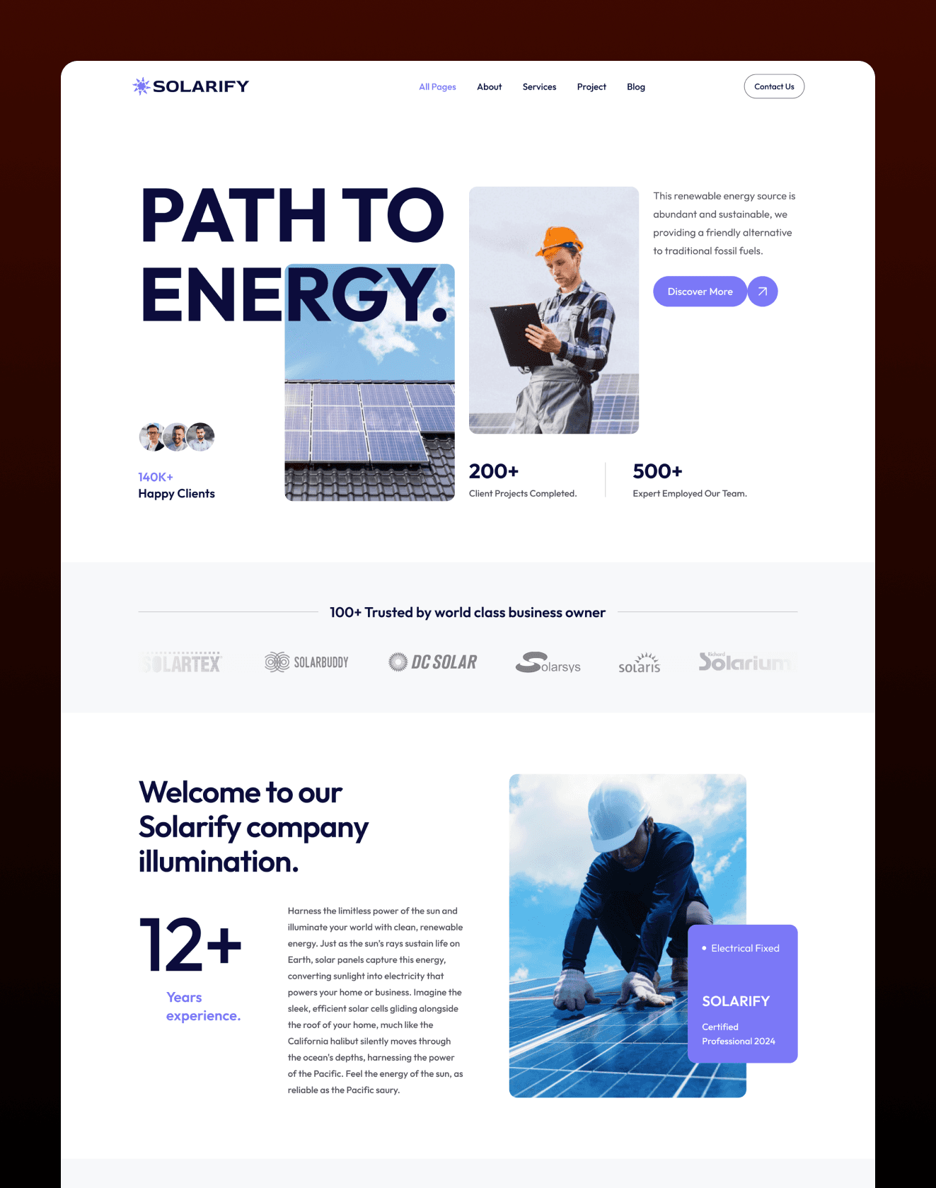 solar and energy framer template of pentaclay