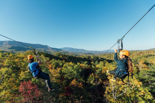 Smoky Mountain zipline tour through the treetops