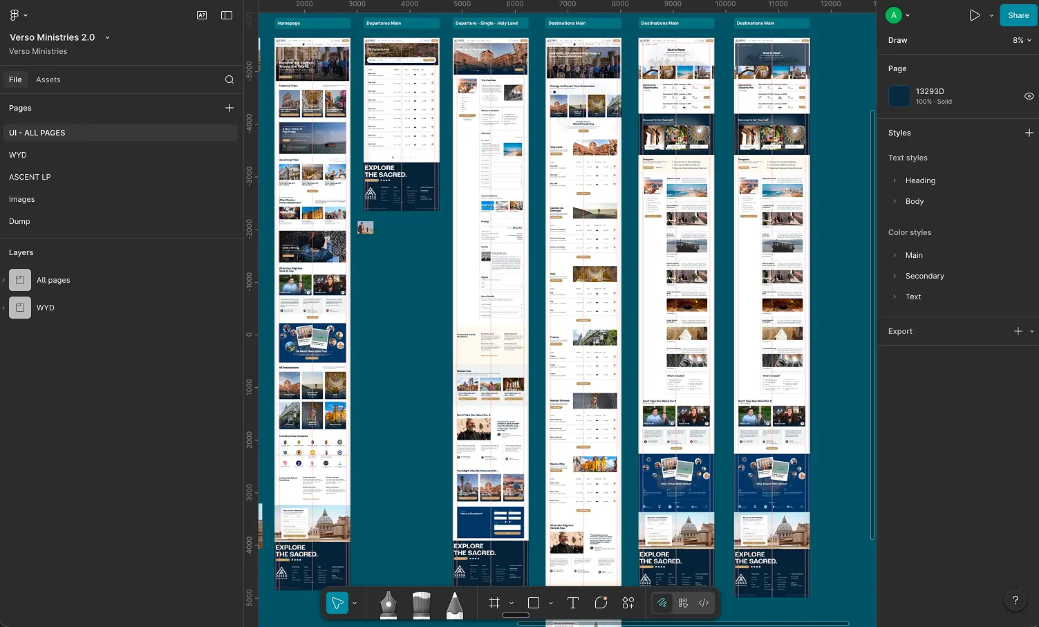 A digital design layout featuring multiple interface components on a teal background in a grid format.
