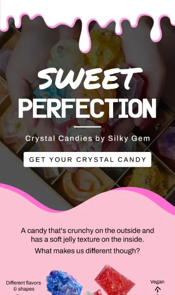 Email promoting Silky Gem’s Crystal Candies
