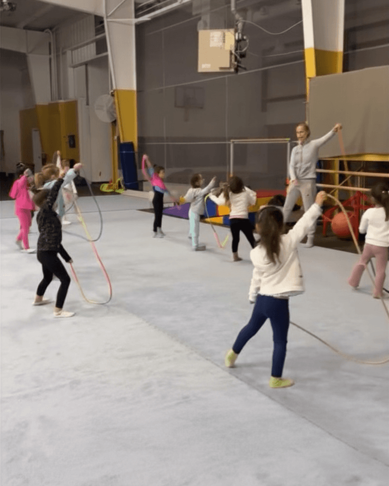Young children in gymnastics class at SportPlus Academy Charlotte NC