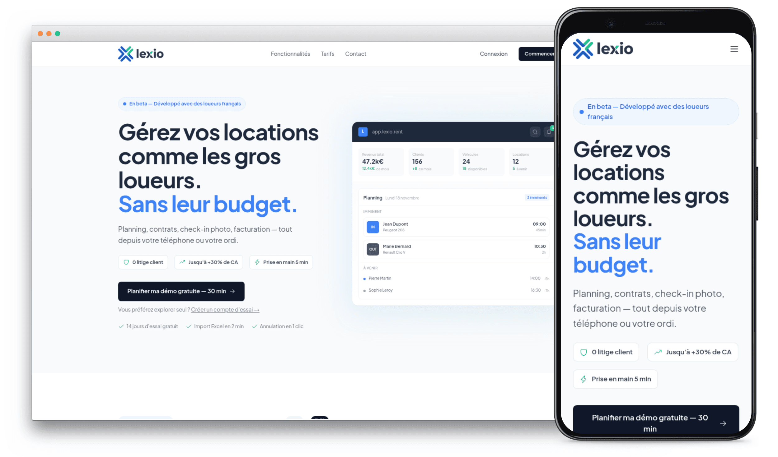 mockup présentationdu travail sur le site ACA GARE