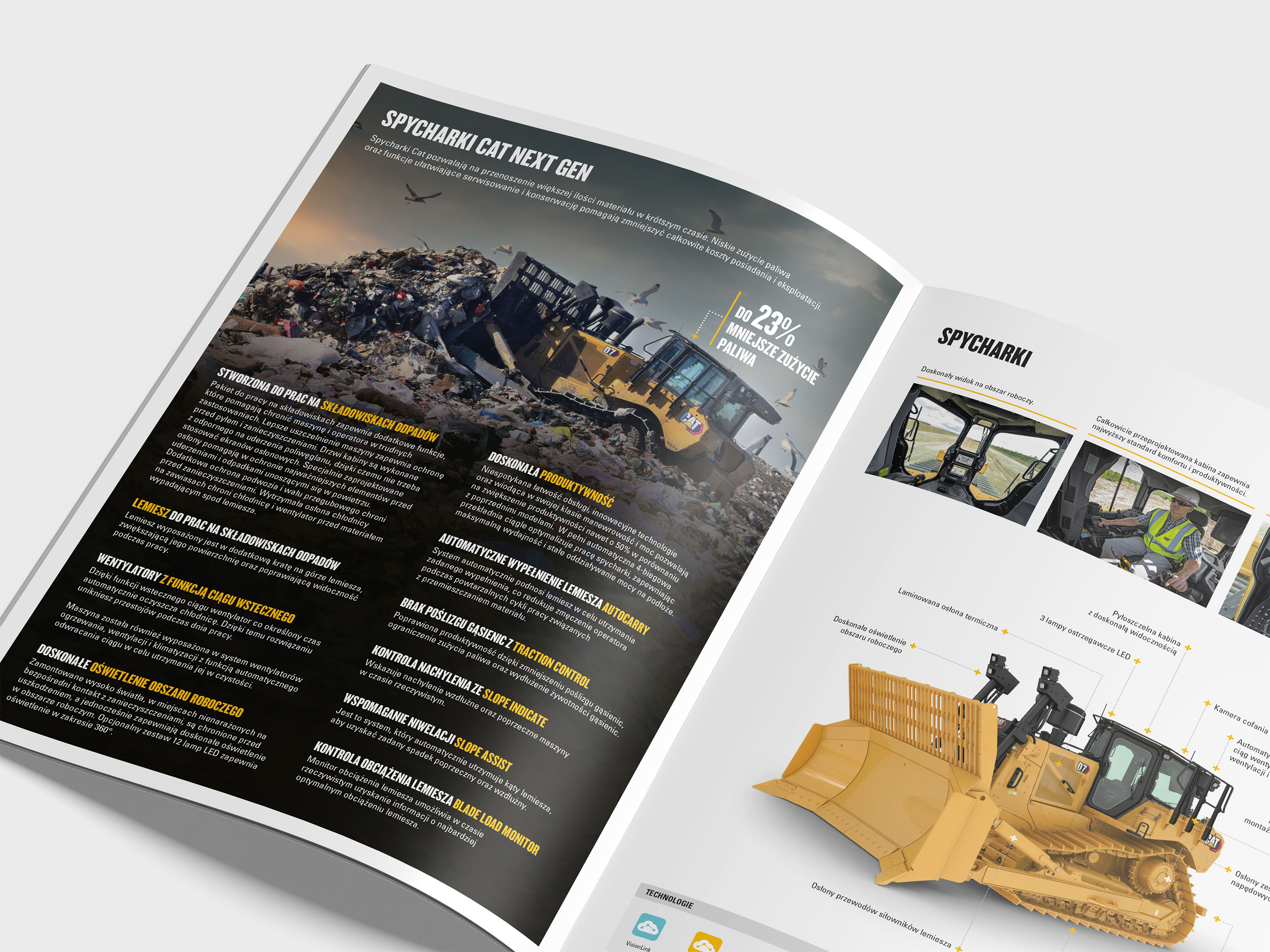 Zdjęcie stron katalogu z koparkami