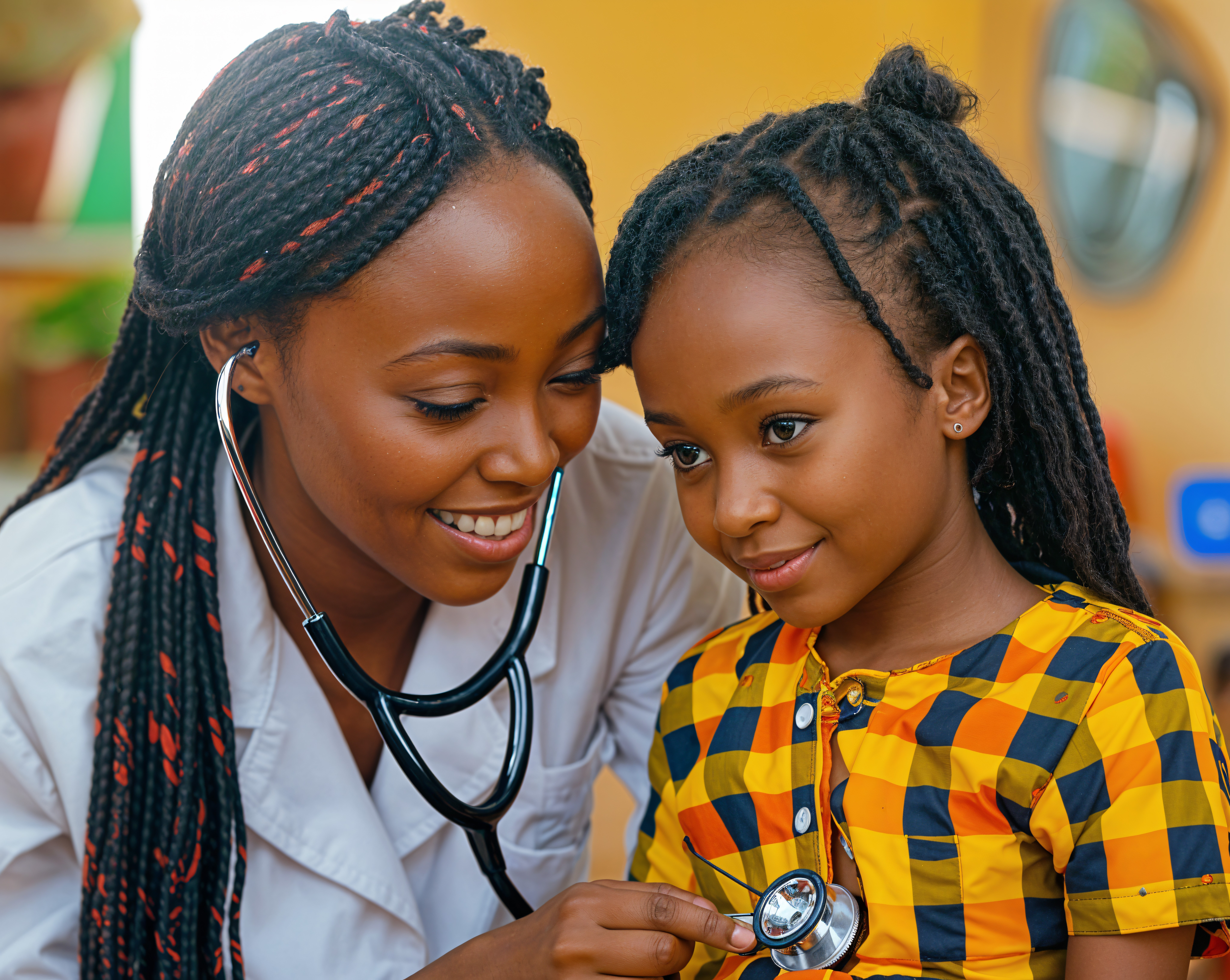 Two surgeons working in a hospital with the hands of a human heart