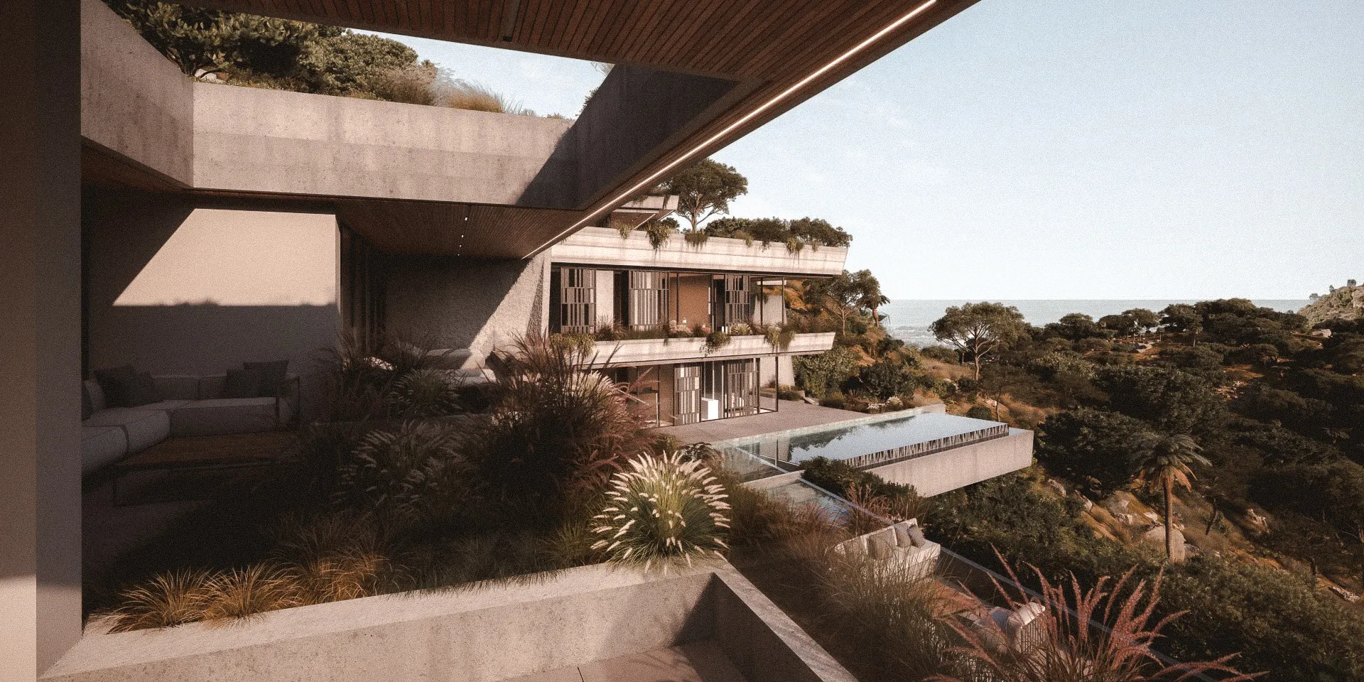 Contemporary luxury villa with modern architecture in Marbella.