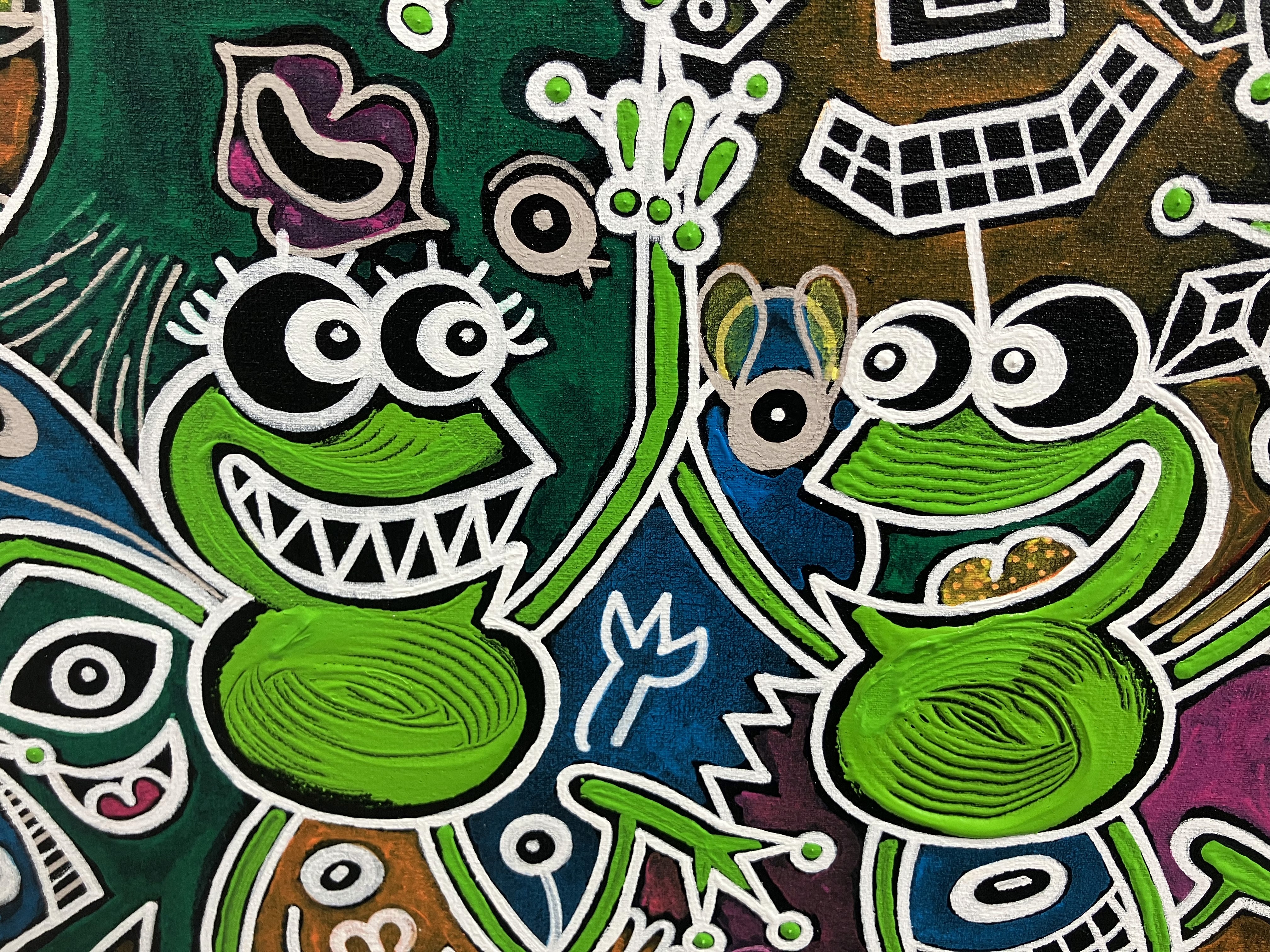 Doodle frogs fiesta. Frogs dancing