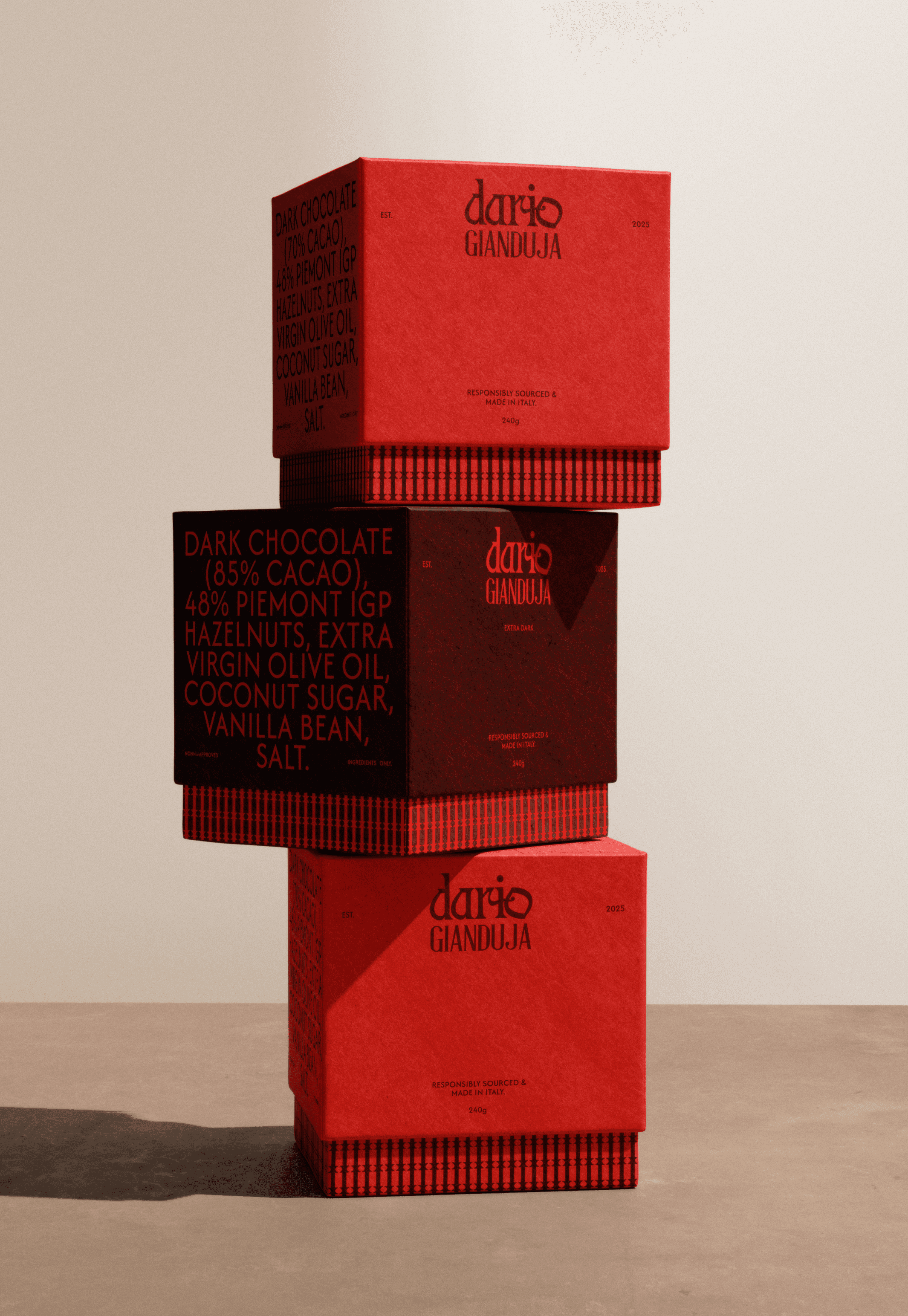 packaging design for chocolate hazelnut gianduja brand spec work by selina donohoe