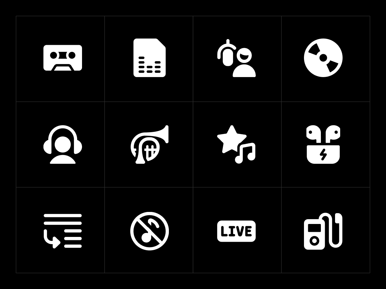 Ultimate Bold Music Icon Set