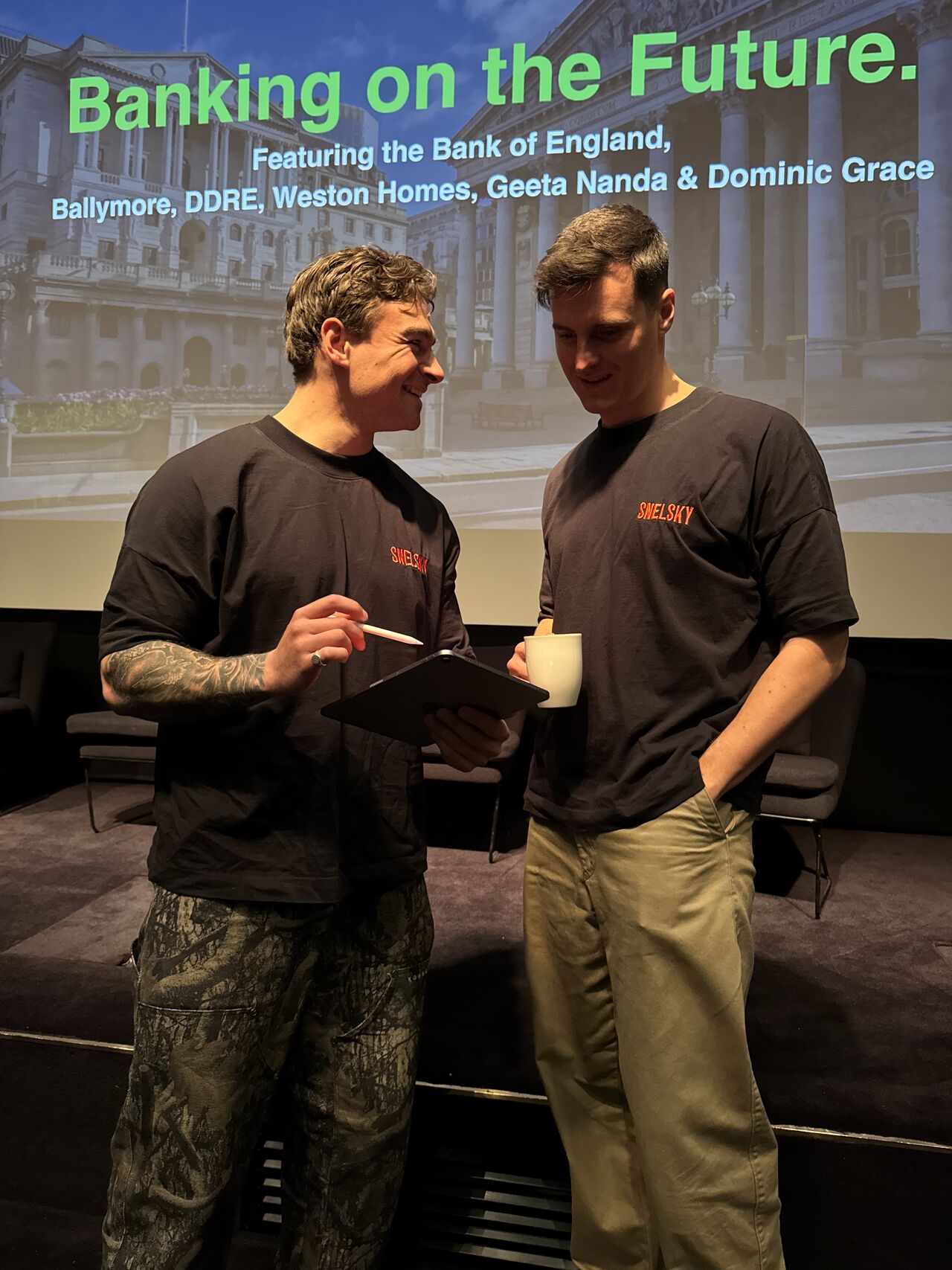 Man and woman discussing books.