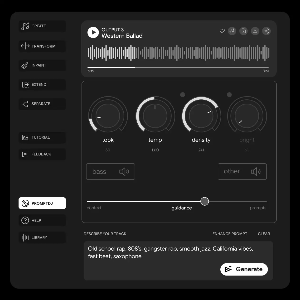 Google Lyria Product Interface