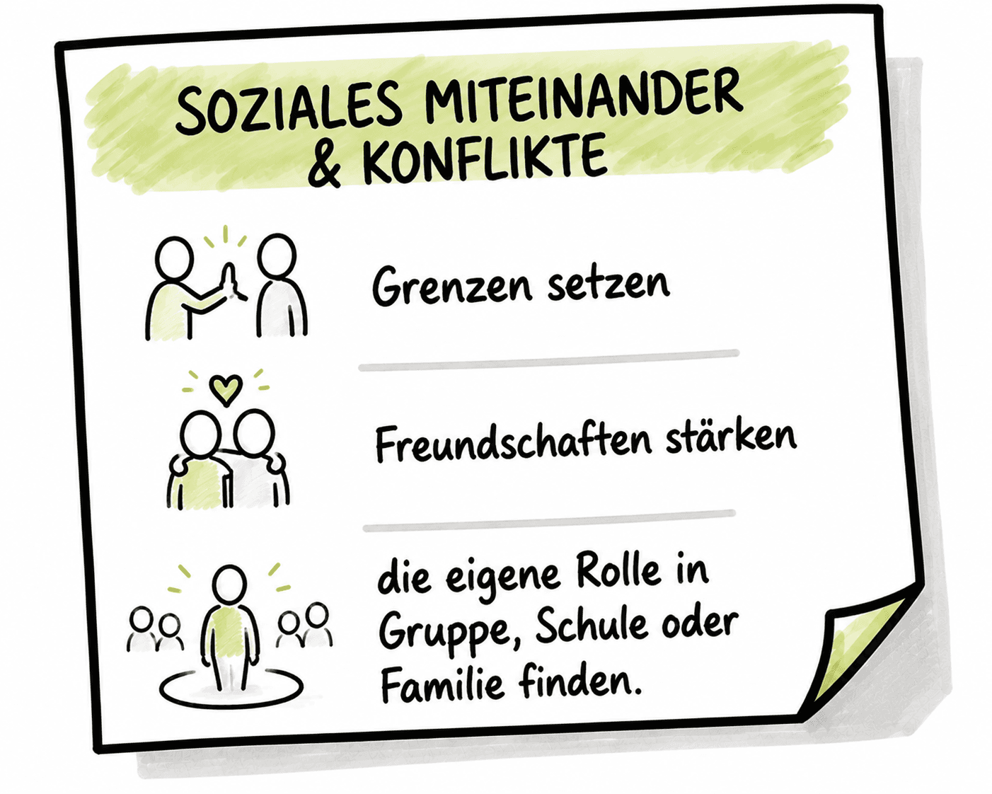 Visualisierung zu sozialem Miteinander und Konflikten