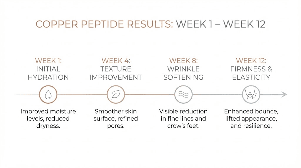 Copper peptides before and after results timeline week by week