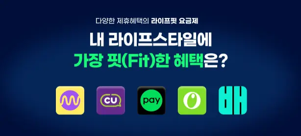 사용자의 일상과 취향에 가장 적합한 혜택을 제공하는 스카이라이프 알뜰폰 요금제의 라이프핏 컨셉을 소개하는 인트로 이미지입니다. 독자가 자신의 라이프스타일에 맞춰 어떤 제휴 혜택을 선택할 수 있는지 시각적으로 안내하는 자료입니다.