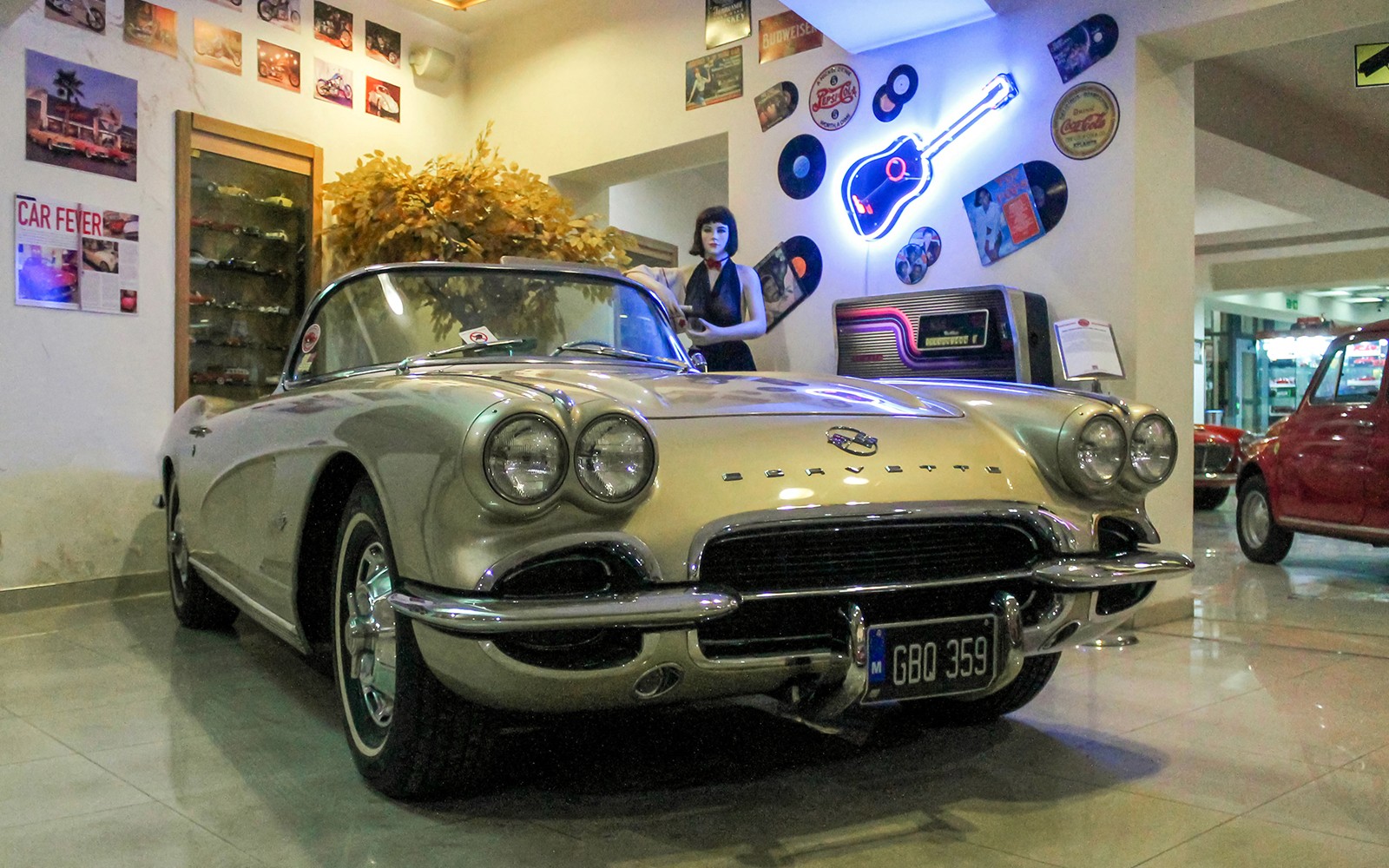 Classic Corvette on display at Malta Classic Car Collection Museum.