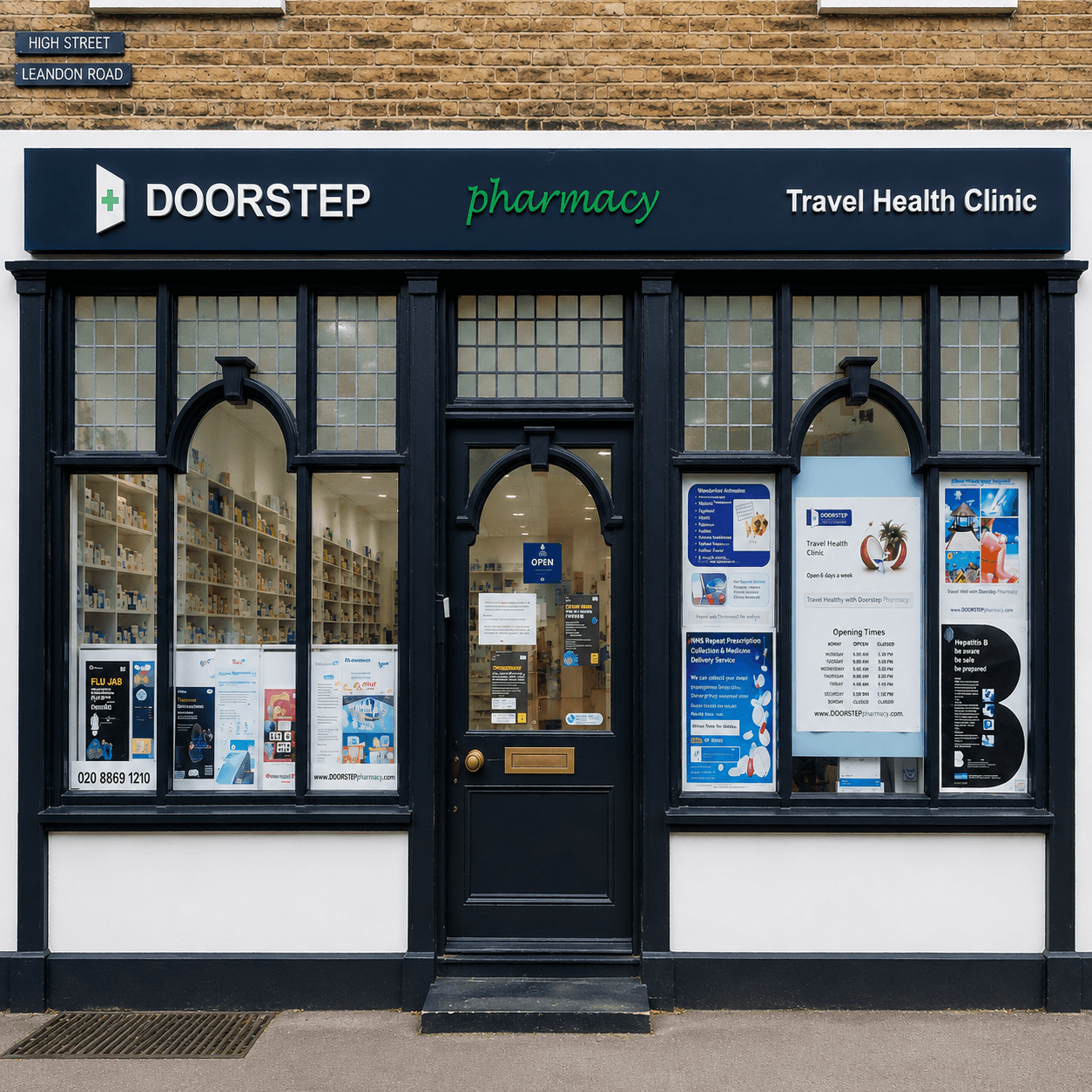Doorstep Pharmacy storefront on Harrow High Street