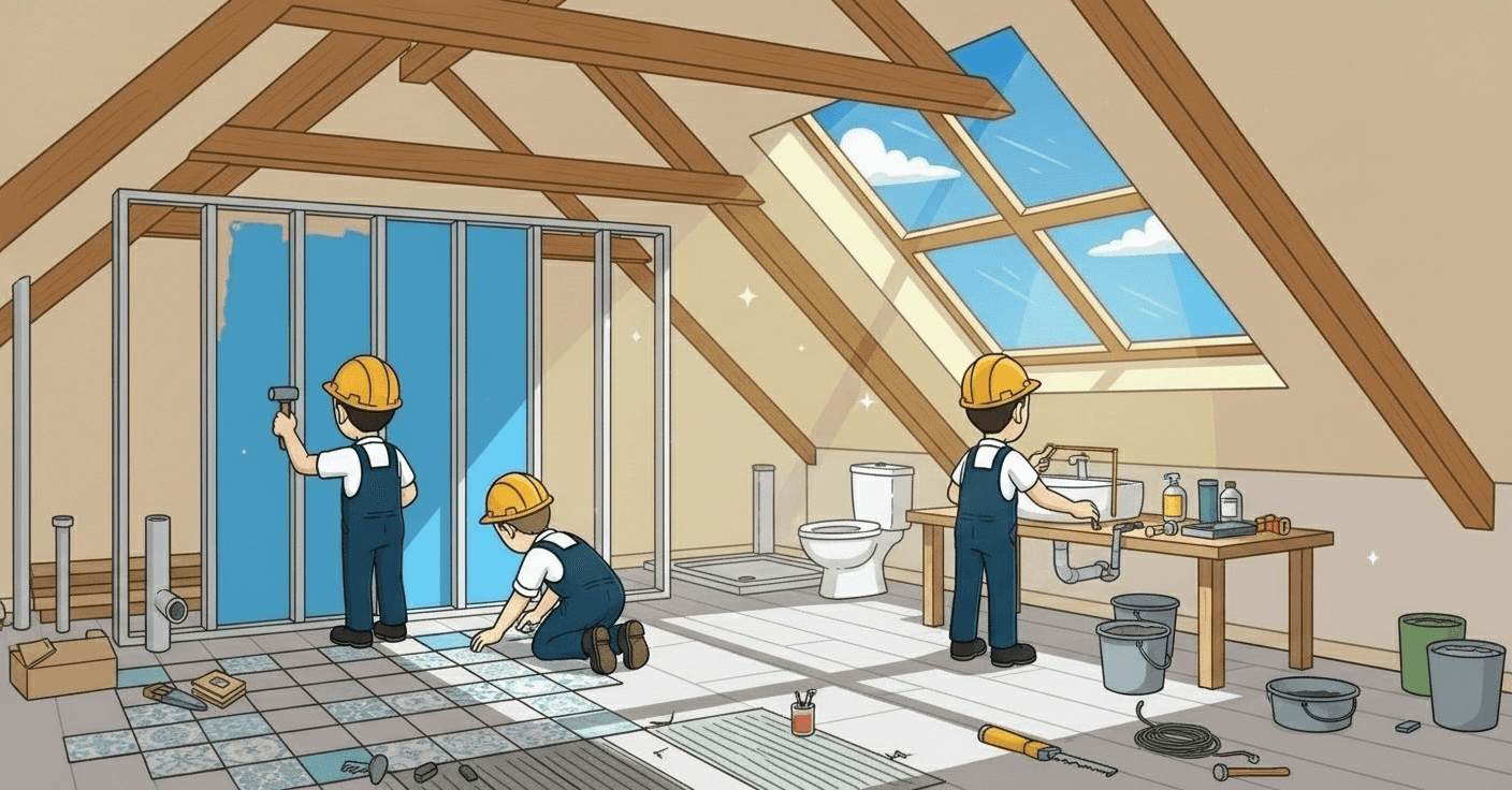 rénovation de salle de bain moderne avec douche et carrelage