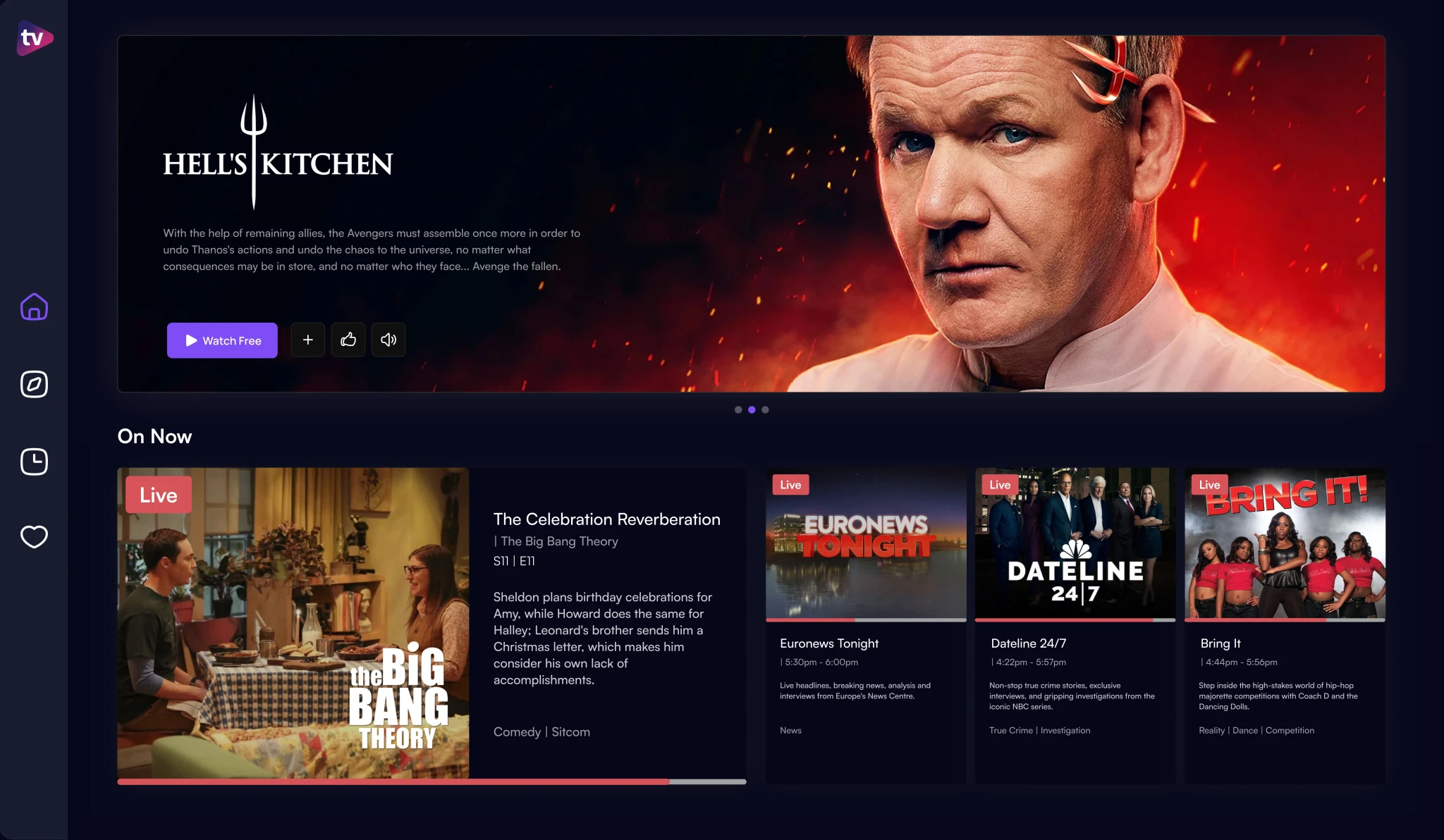 FAST channel scheduling and distribution features that includes metadata for advertising