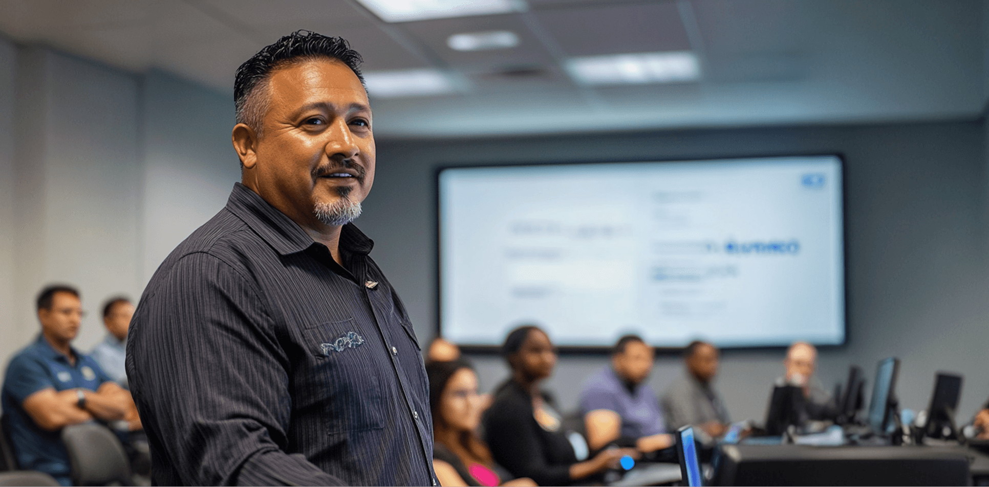 A Smilled Coach in the meeting