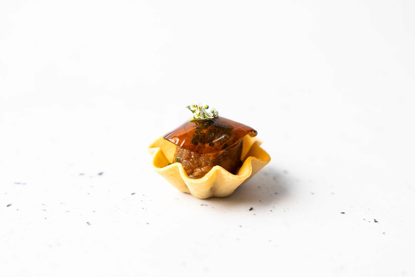 Beef tataki tartlet canape