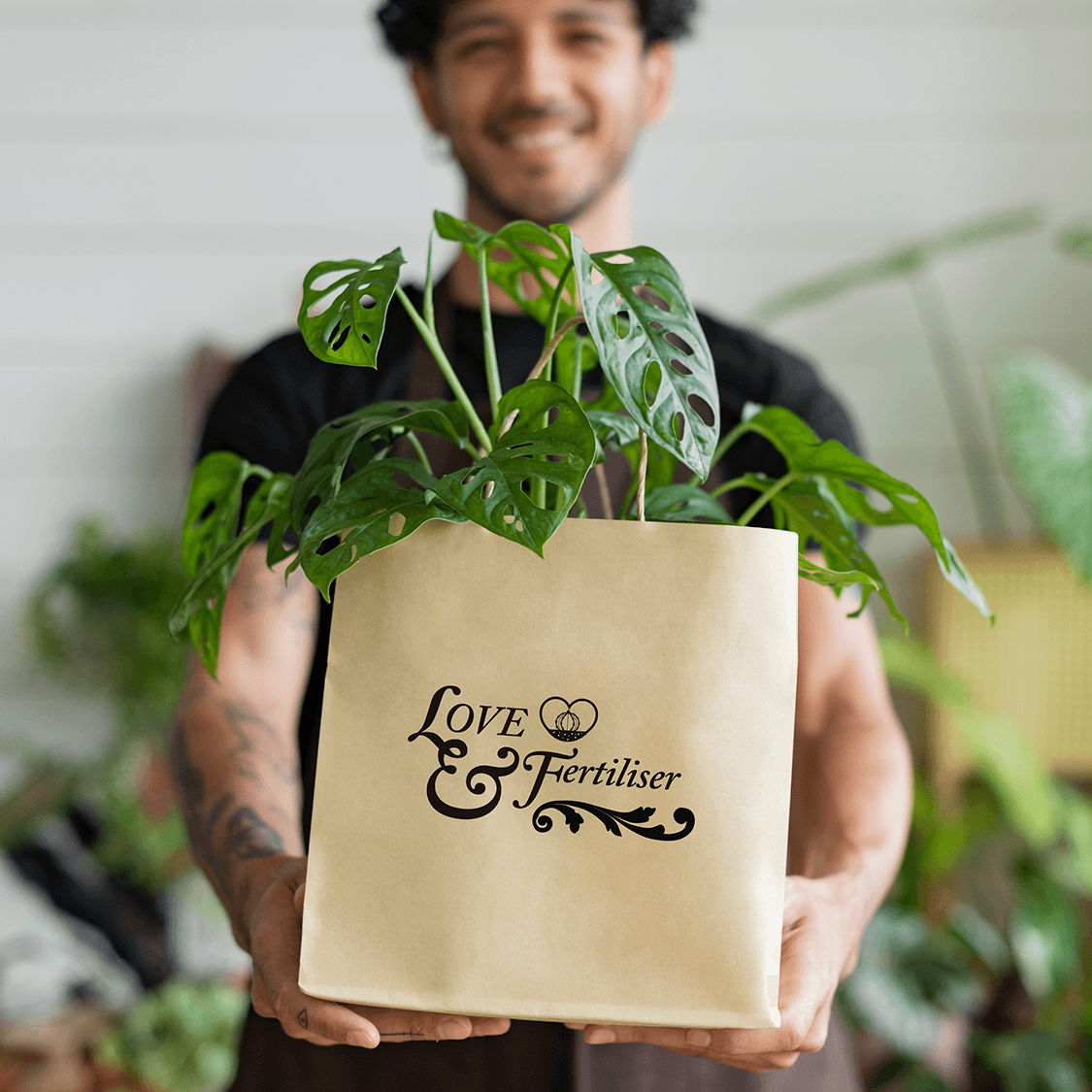 Branded plant pot and label – Sustainable brand imagery for Irish eco campaign.