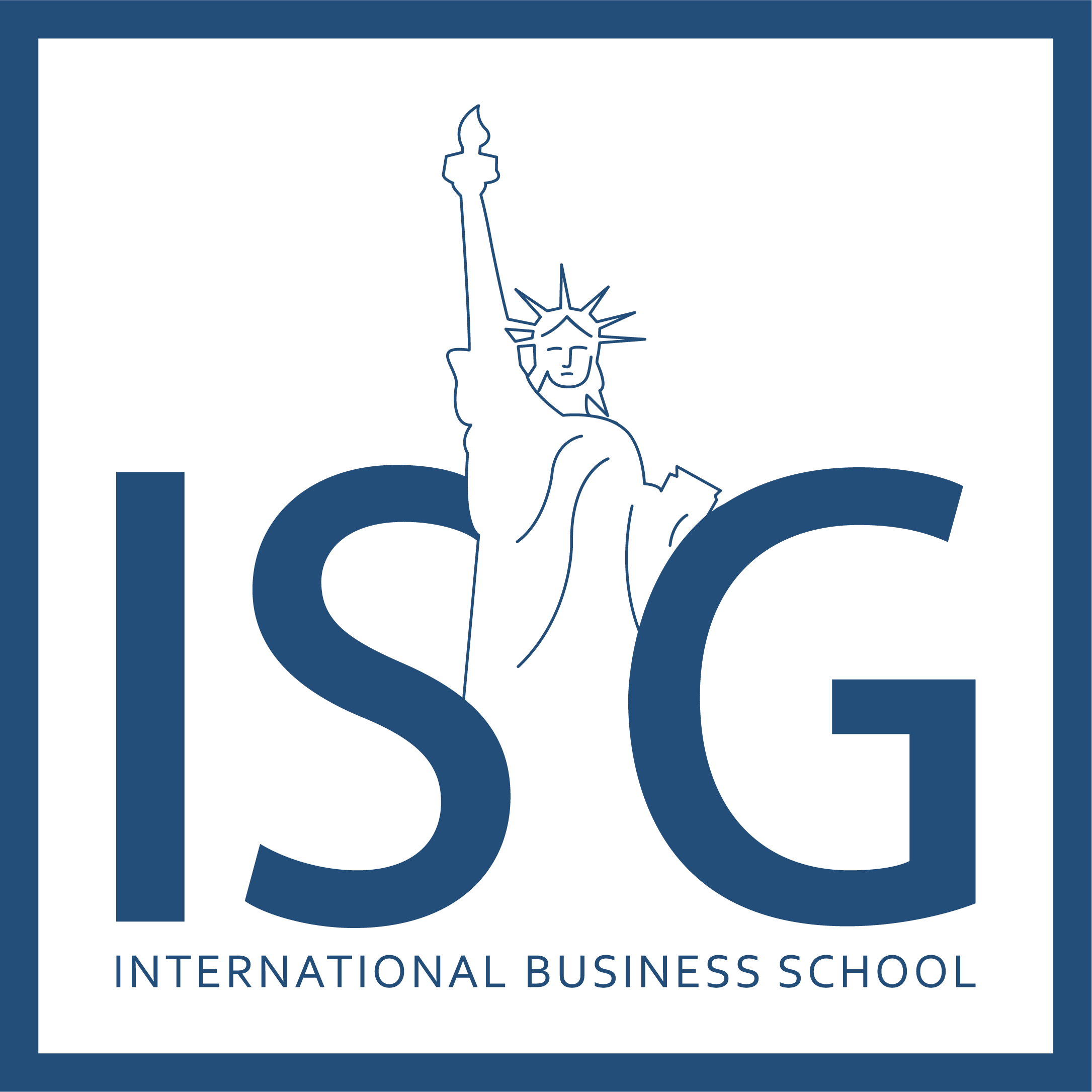 Le logo représente celui de l'Institut supérieur de gestion. C'est une grande école de commerce parisienne. Sur le logo, on y trouve écrit ISG avec la statut de la liberté.