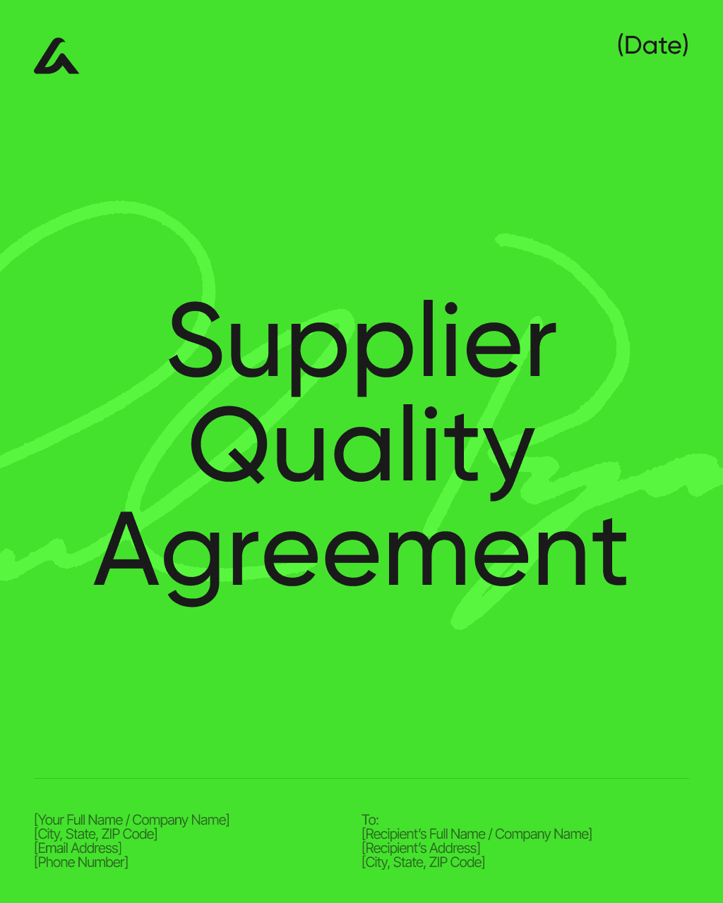 Supplier Quality Agreement