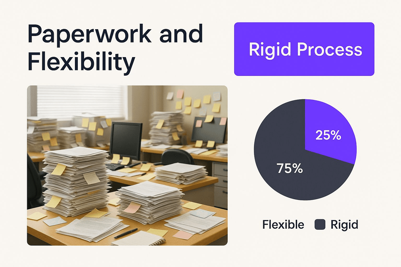 a infographic showing how paper-based thinking can cause delays
