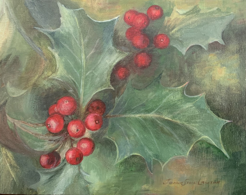 Painting of Holly Berries by Joann Lawson