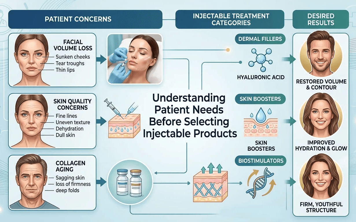 Patient needs and injectable aesthetic treatment categories