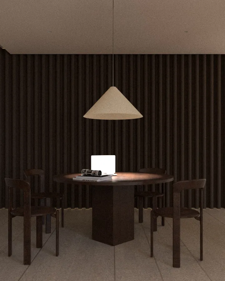 Dining room with pendant light