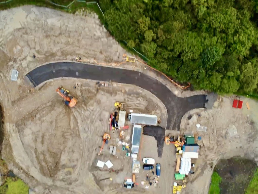 Pepper Lane roadworks alongside the new road surface