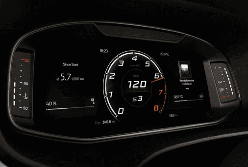 the cockpit of a cupra car