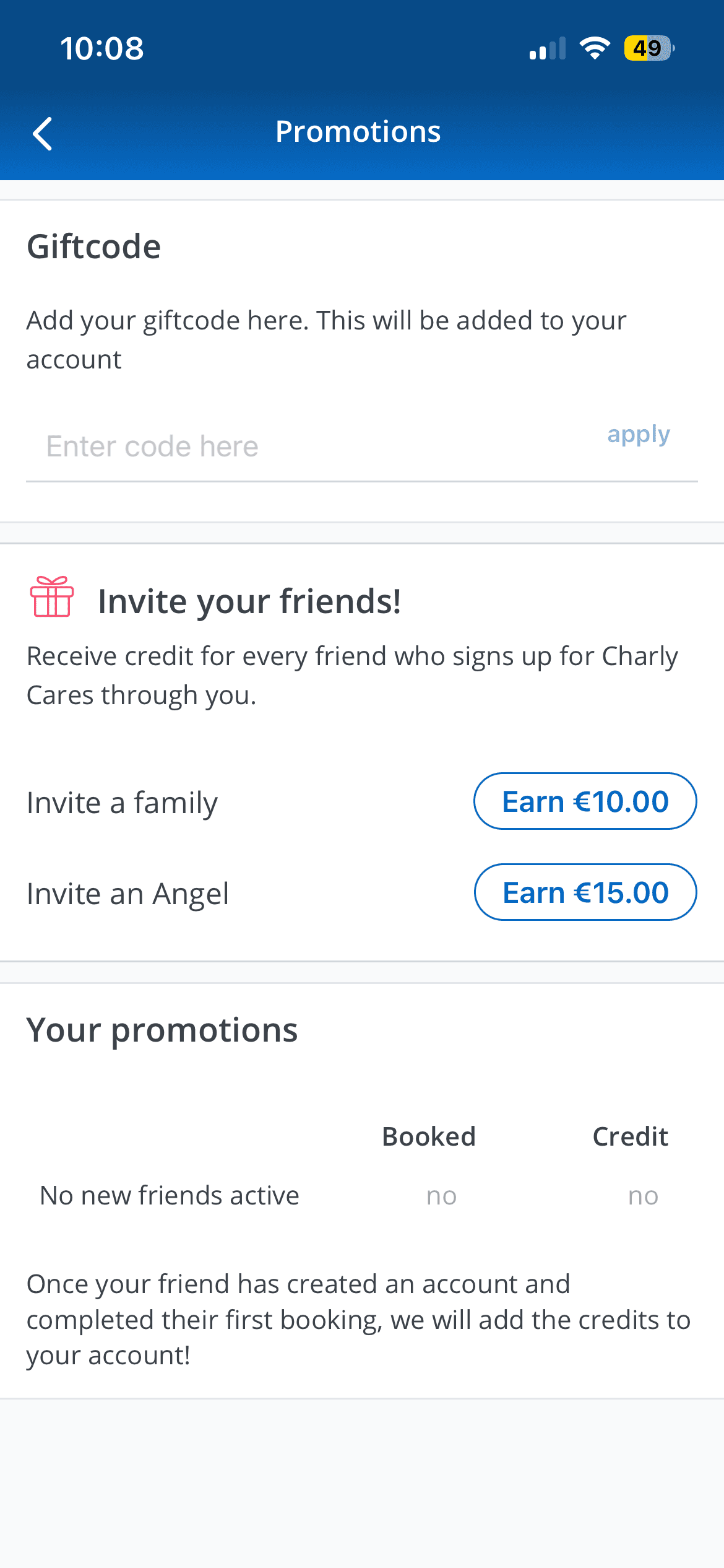 How to redeem your gift card in the Charly Cares app