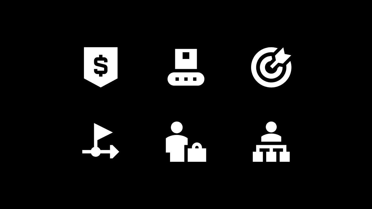 Sharp Solid Business Icon Set