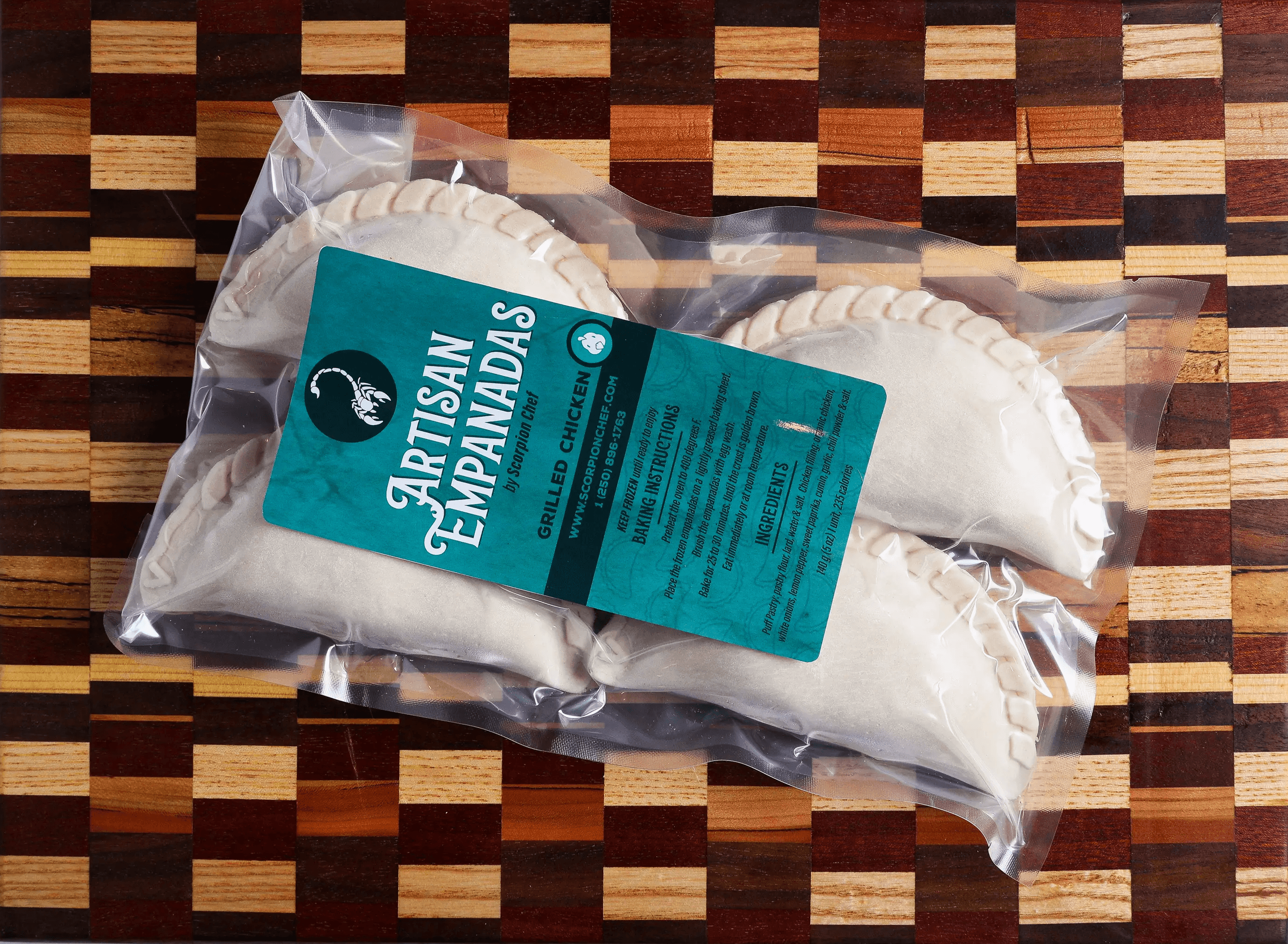 Scorpion Chef frozen grilled lemon chicken artisan empanadas package Vancouver Island