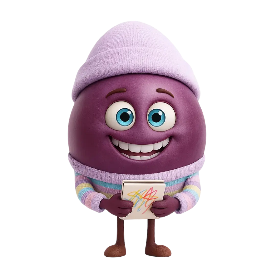 Gamay grape berry illustration for wine education.