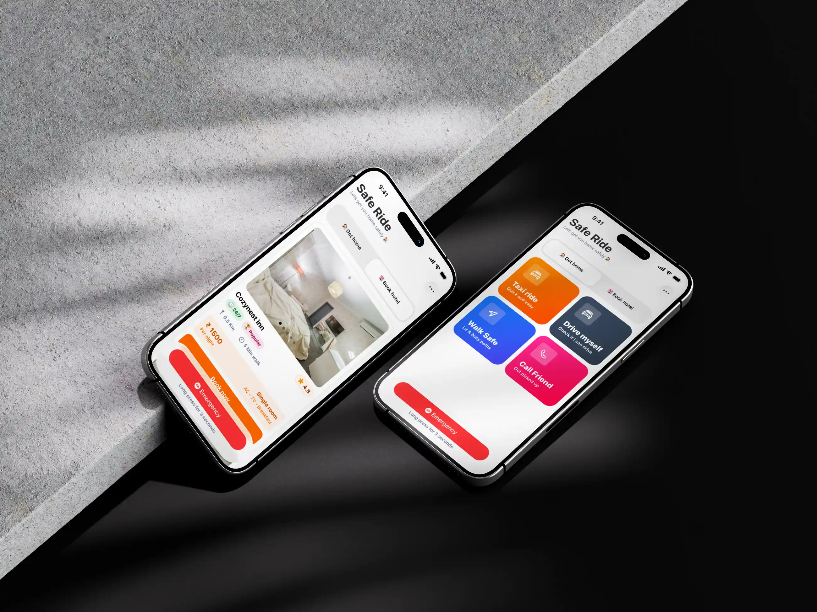 mockup of multiple mobile screens from this project