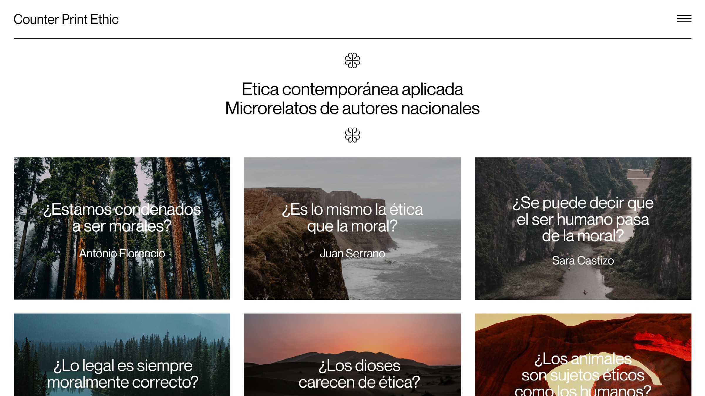 Apartado de historias dentro del site