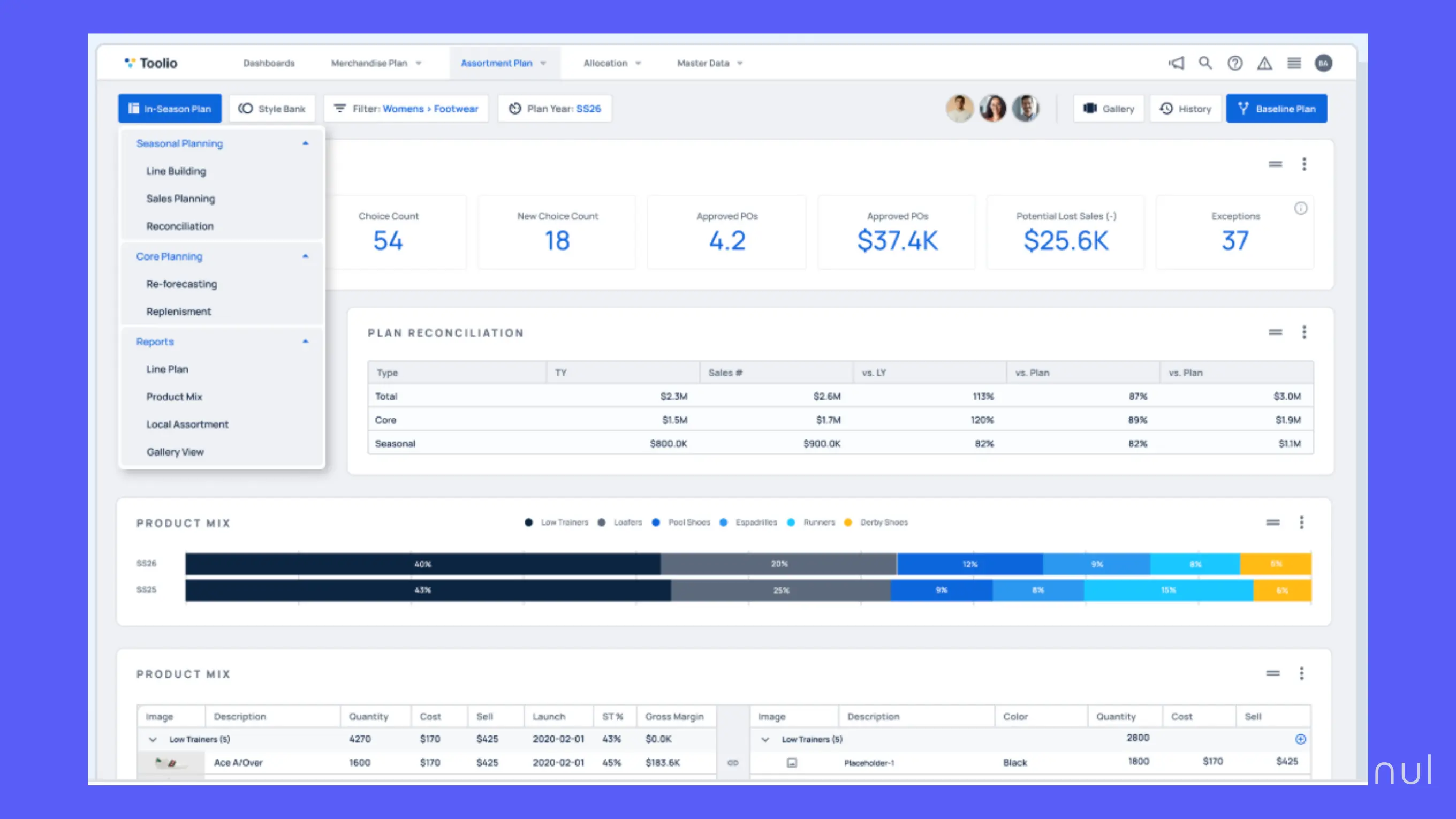 Toolio is a retail planning tool that focuses on AI-powered assortment planning.