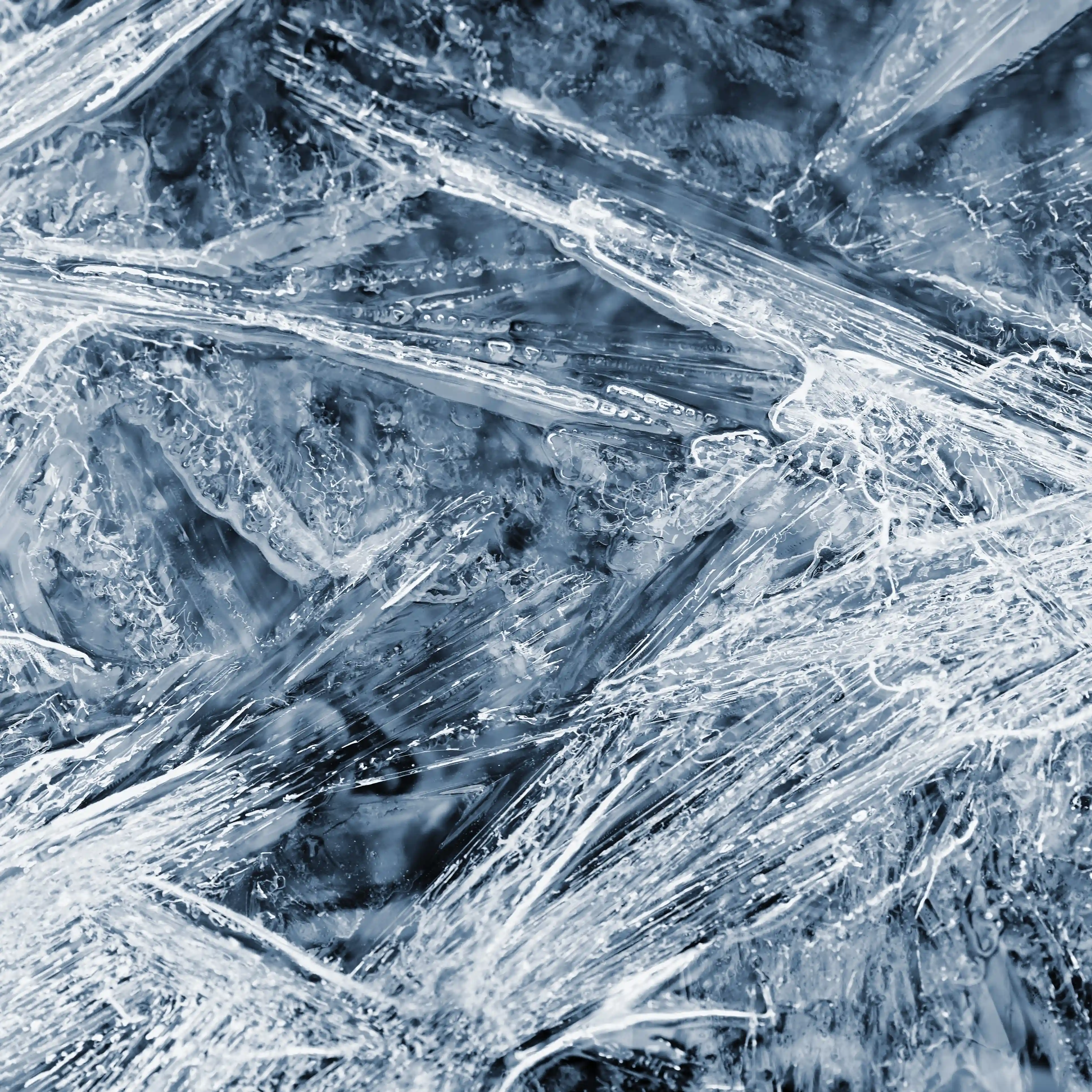 Close-up of frozen ice crystals
