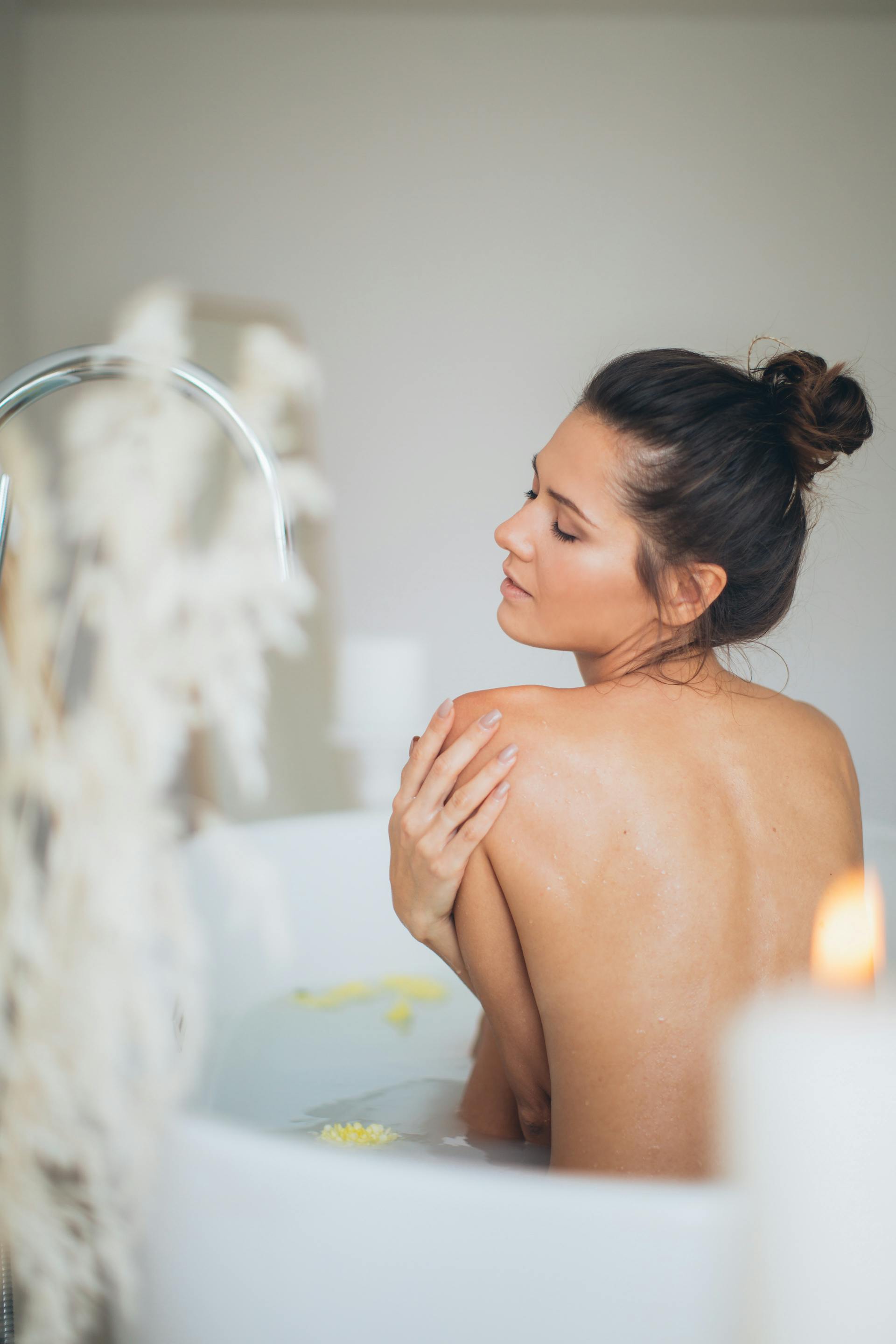 woman soaked in water