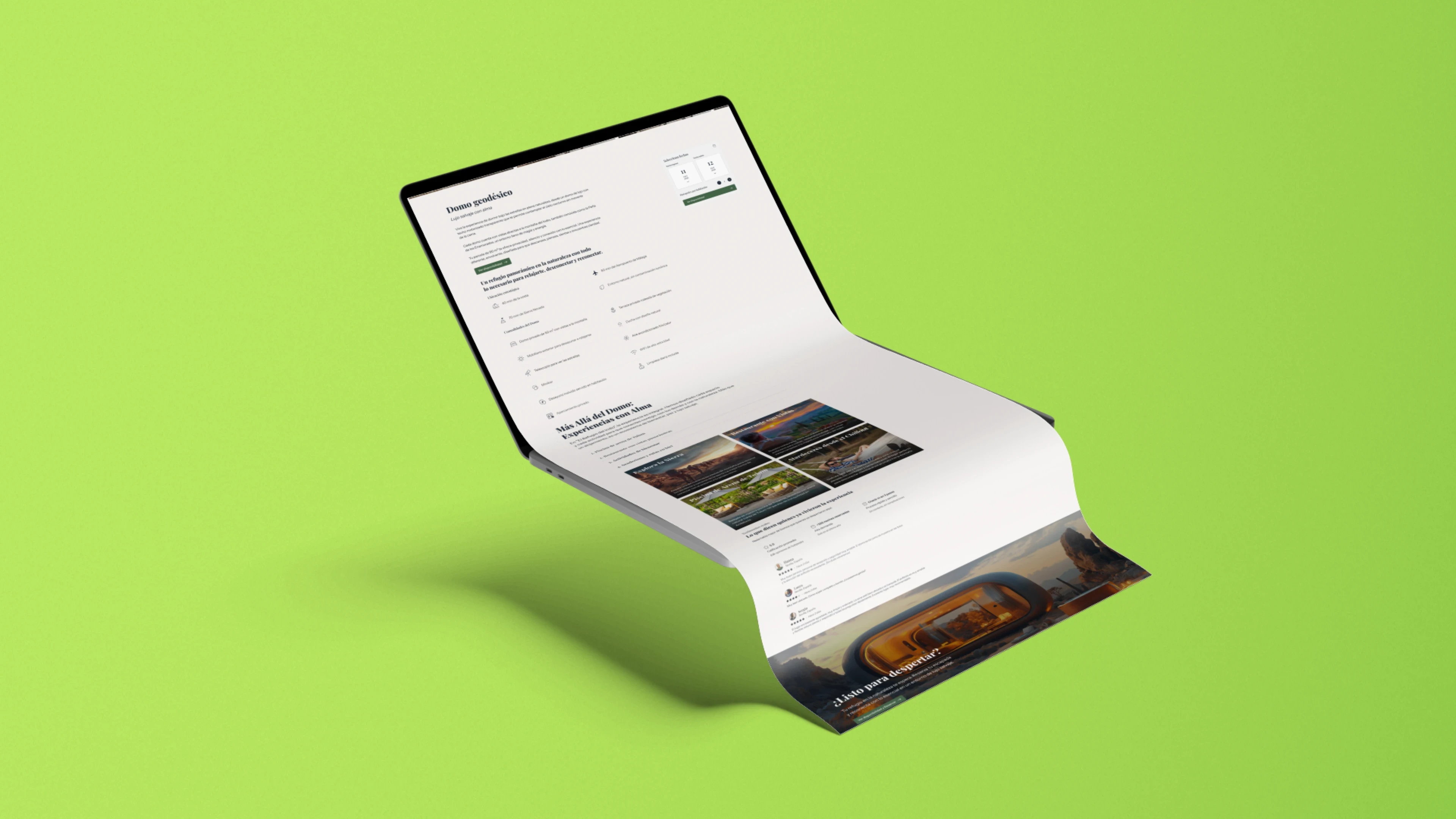 Detail page layout for the Indian Shelter dome, showing the flow of the entire page.