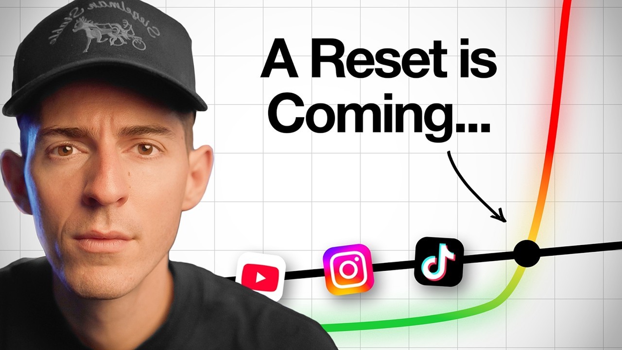 KallawayMarketing-style next phase thumbnail with creator, growth curve, inflection point, and white grid background