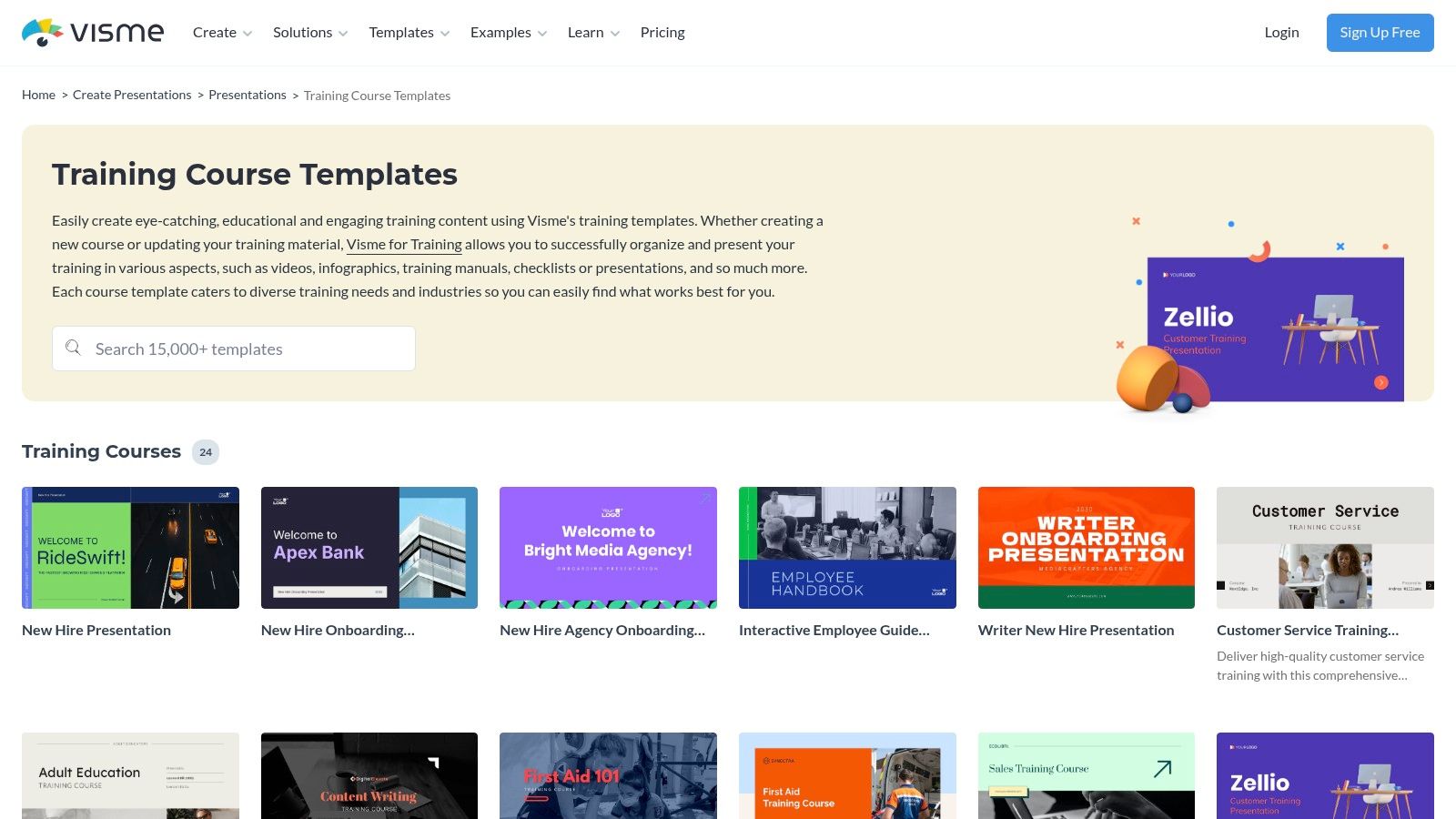 Visme – Training Course Templates