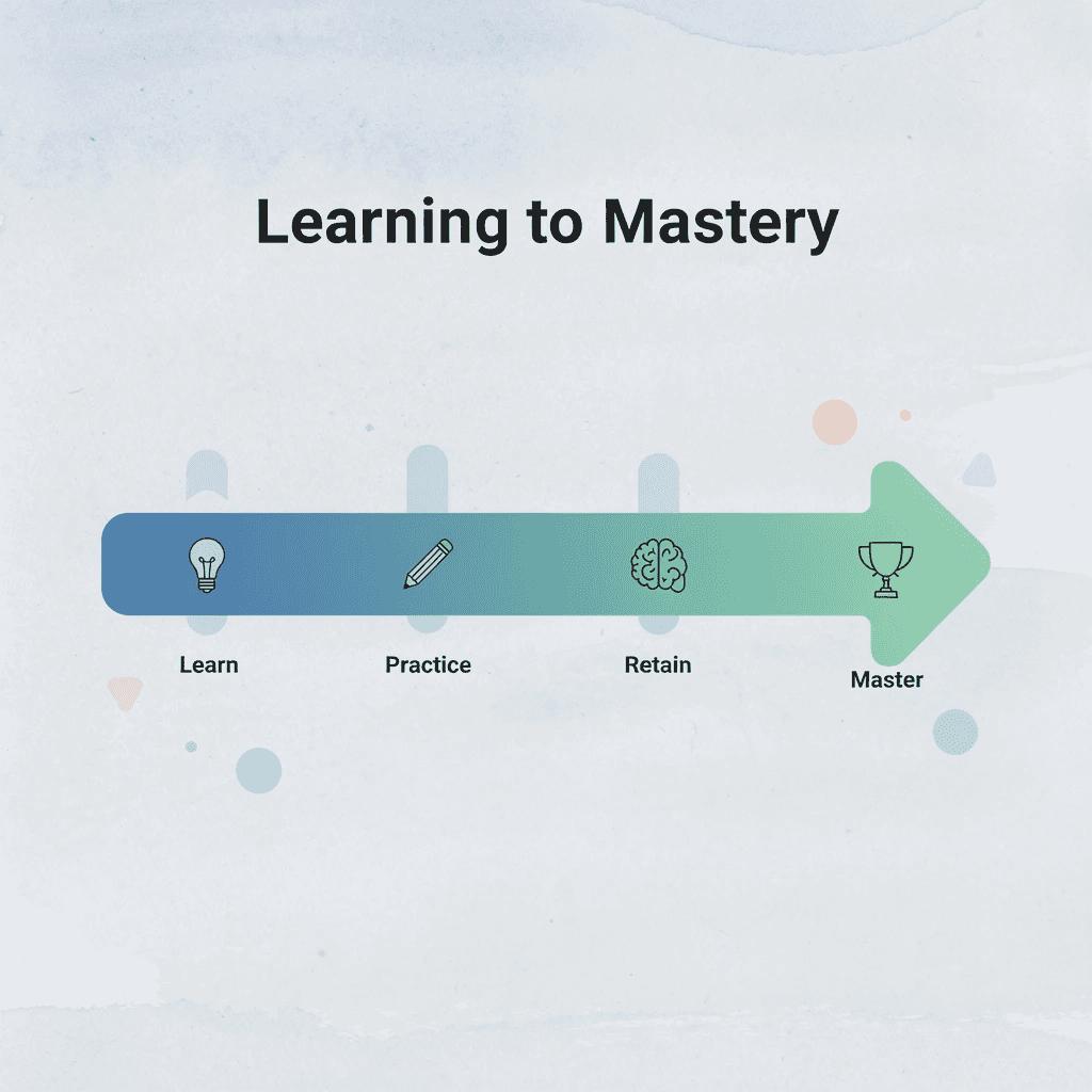  Infographic showing progression from learning to mastery