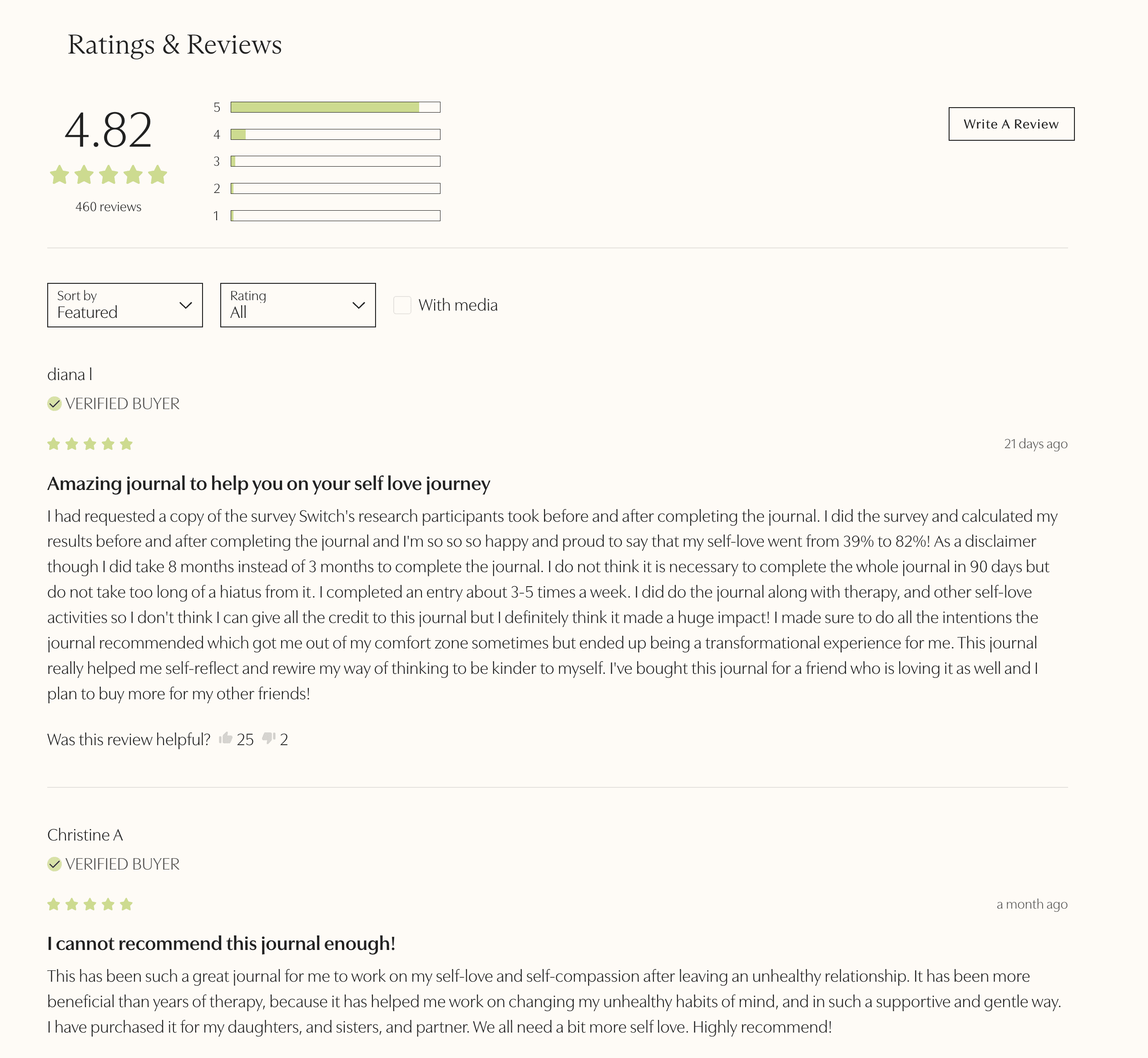 Reviews for The Self-Love Journal by Switch Research - desktop view