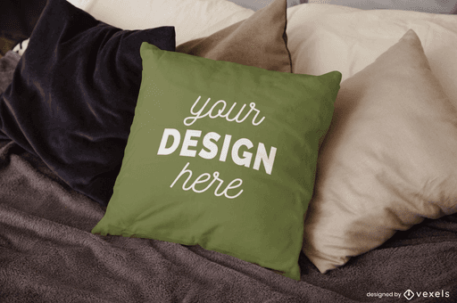 pillow on bed mockup