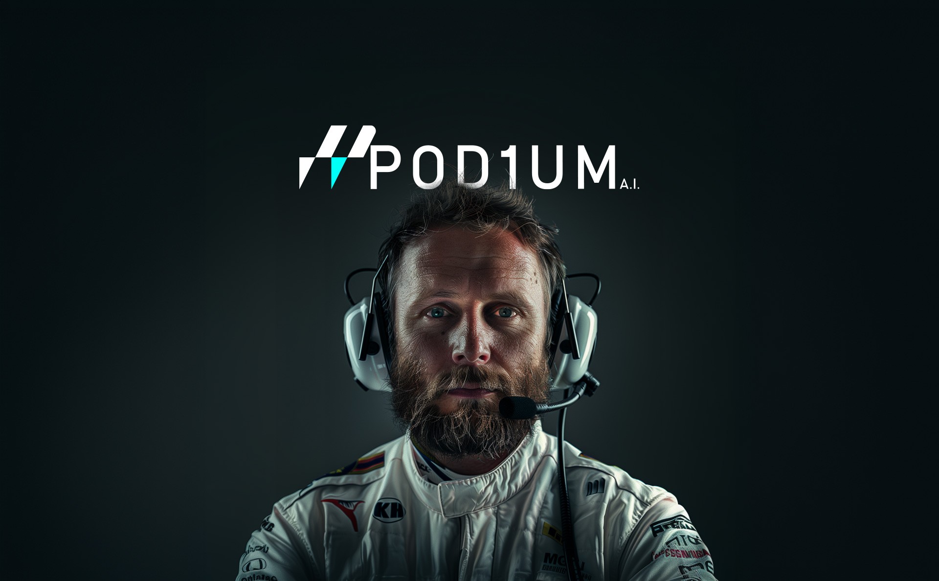 Racing Engineer for Pod1um Ai with logo in background