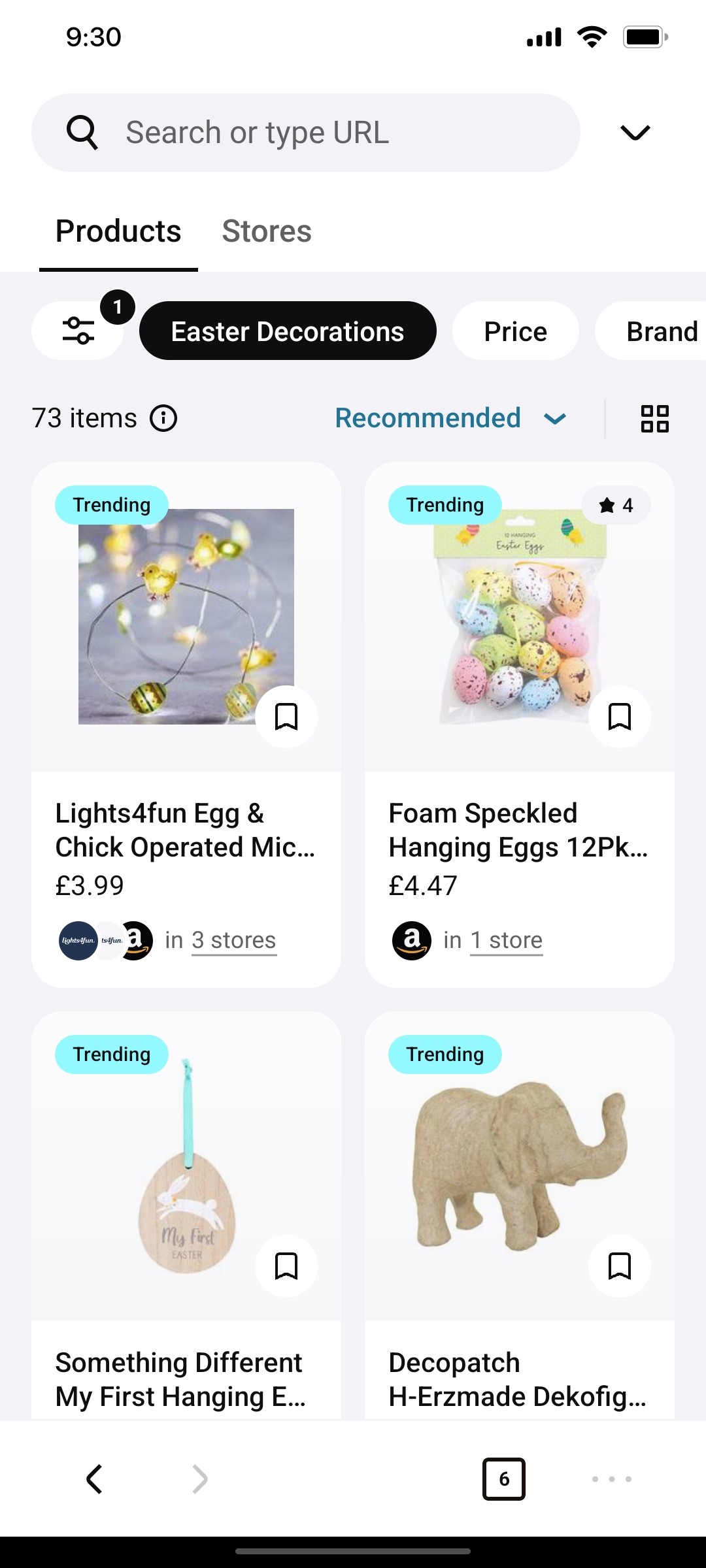 Klarna Product Screen