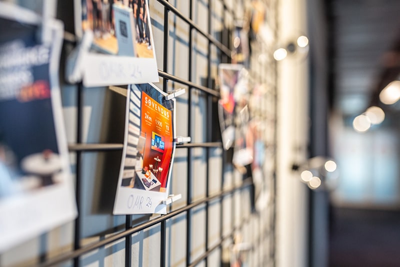 View of the Sovendus photo wall in the Sovendus office